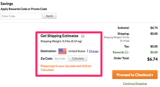 a/b testing of checkout process with "big bag" image removed example.