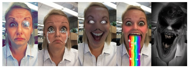 Snapchat facial filters example.