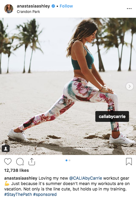 An example of an influencer collaboration with Anastasia Ashley and Cali.