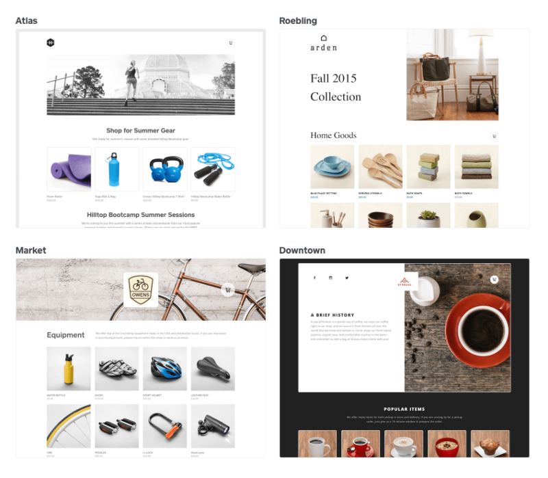 Square's free online store templates