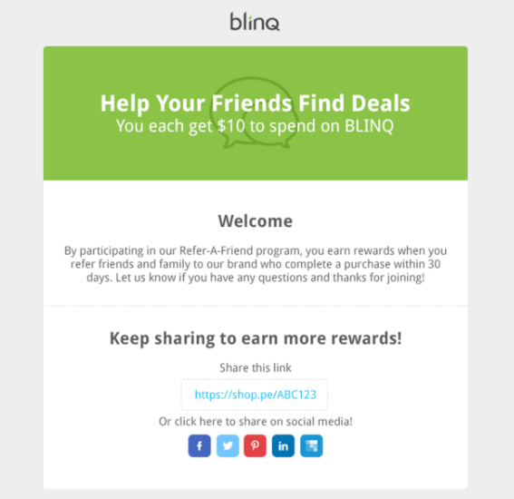 blinq referral email