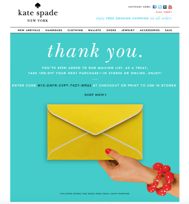 kate spade thank you email