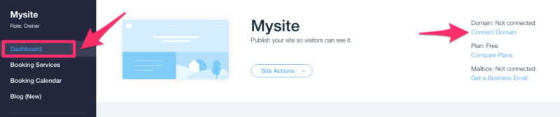 Connect domain to Wix website