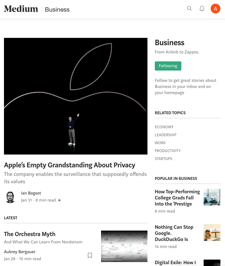 Medium category page