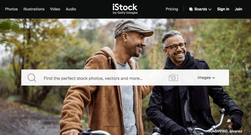 iStock free stock photos search bar