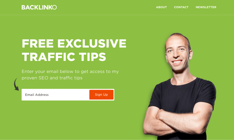Backlinko homepage.