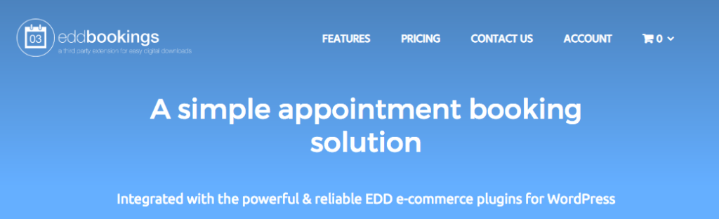 EDD Bookings WordPress booking plugin homepage