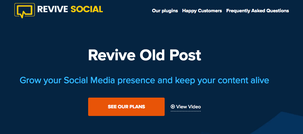 Revive Old Post home page.