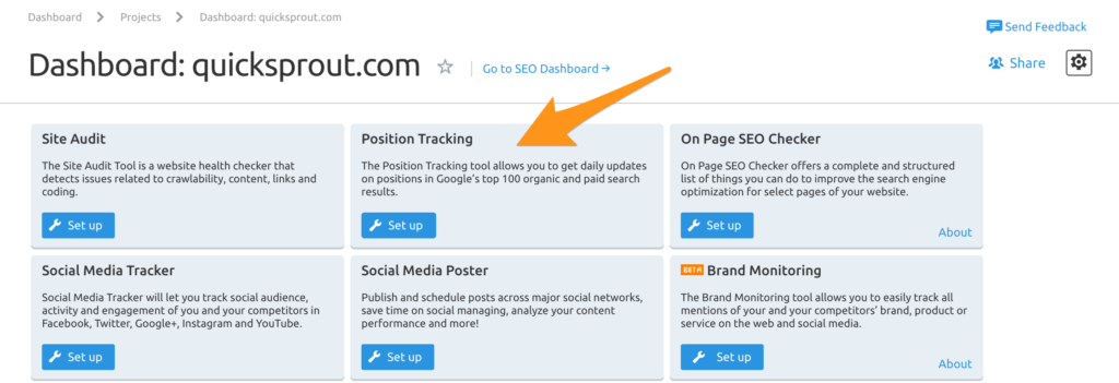 SEMrush - Position Tracking