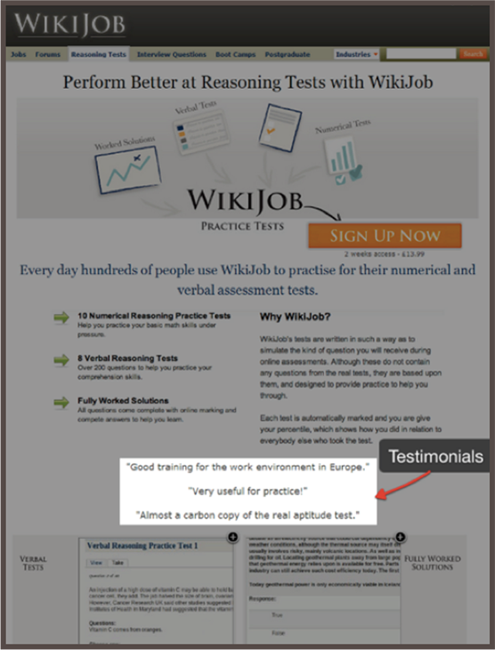 Landing Page Variation with Testimonials
