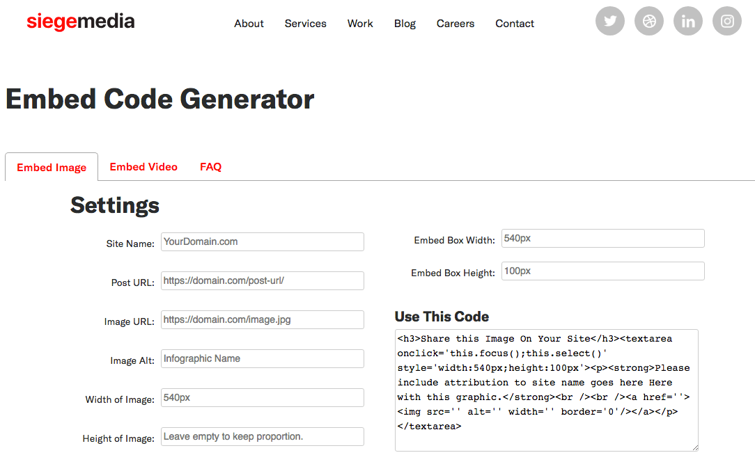Embed Code Generator