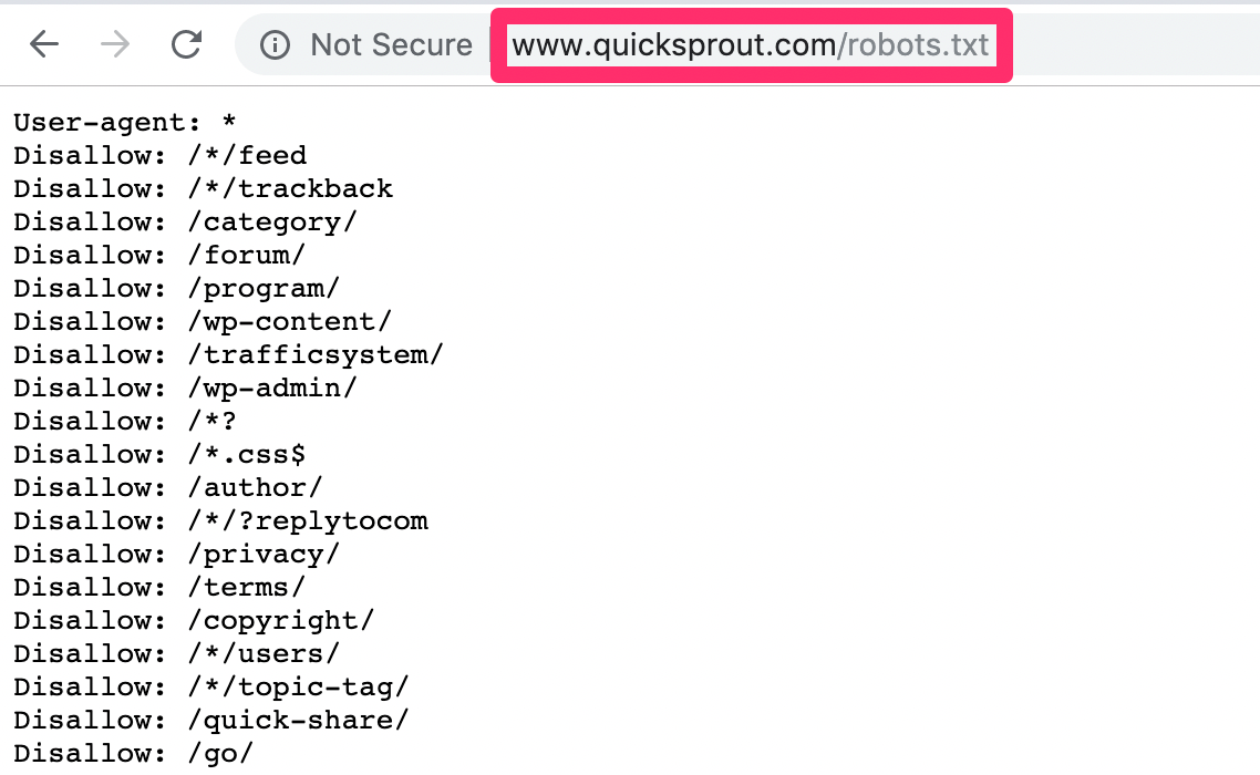 Quicksprout Robots.txt