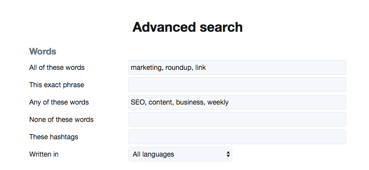 Twitter Advanced Search