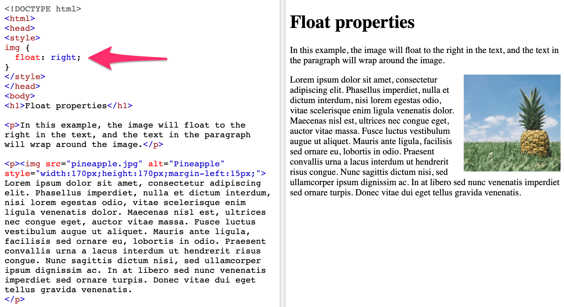 Float Properties