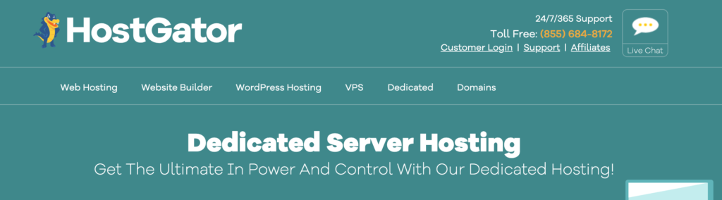 HostGator home page.