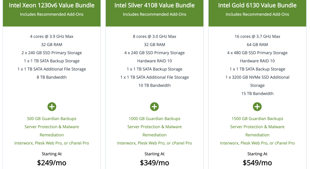 Liquid Web Pricing Plans