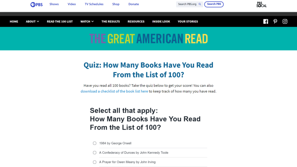 pbs the great american read
