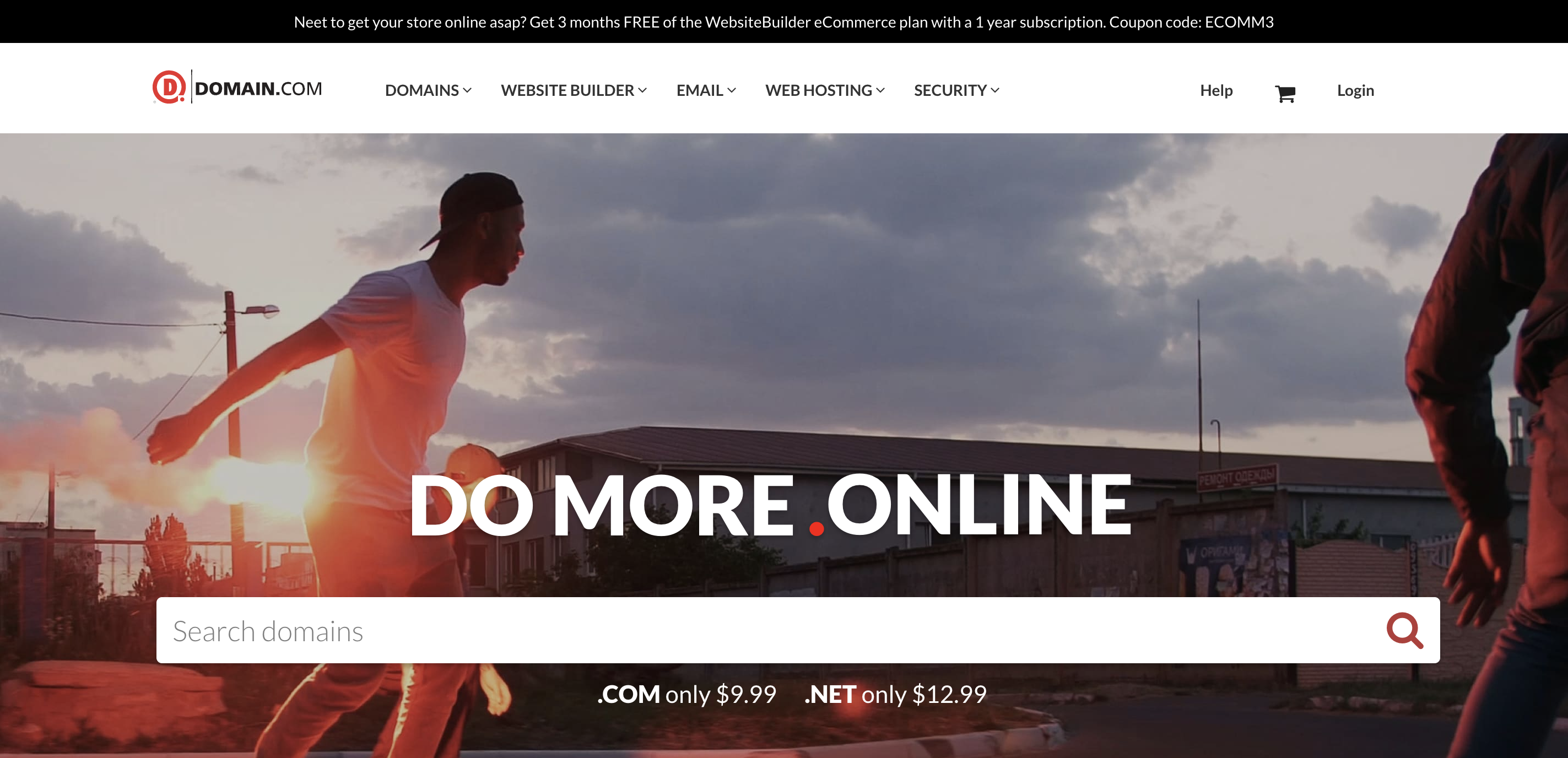 domain.com homepage.