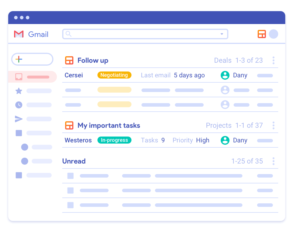 Streak contact management software integration with Gmail or G Suite example.