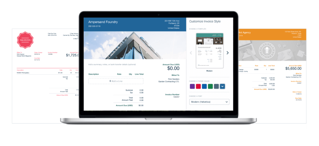 FreshBooks billing and invoicing software example.