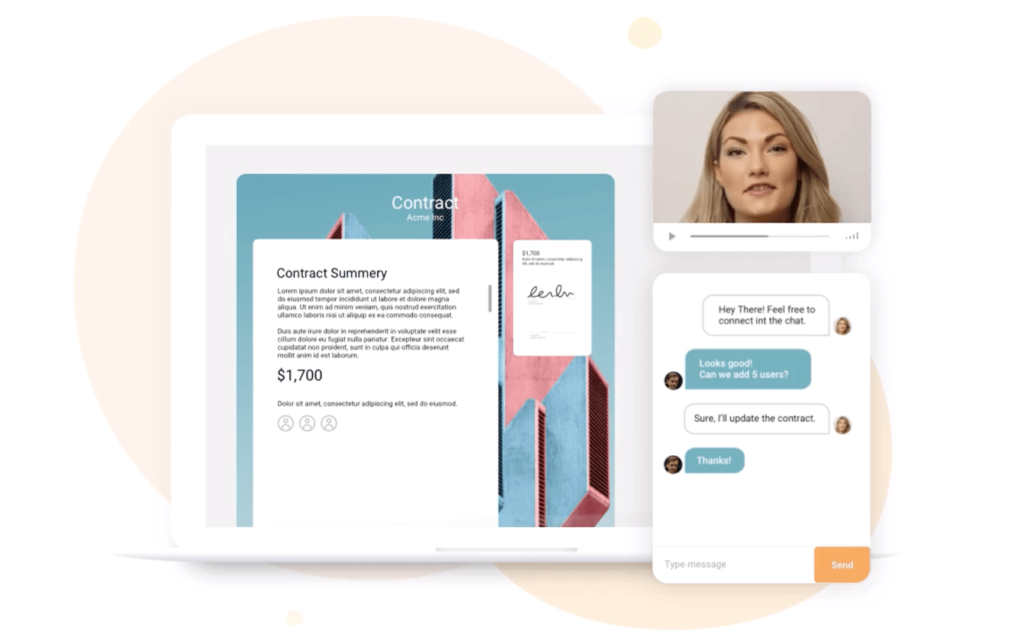 GetAccept electronic signature software contracts, live chat, and video example.