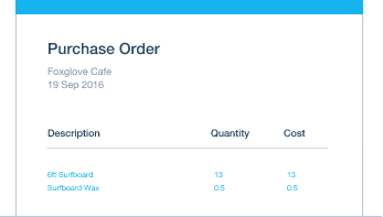 Xero purchase order software purchase order example.