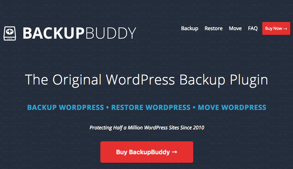 BackUpBuddy WordPress Backup Plugin page.