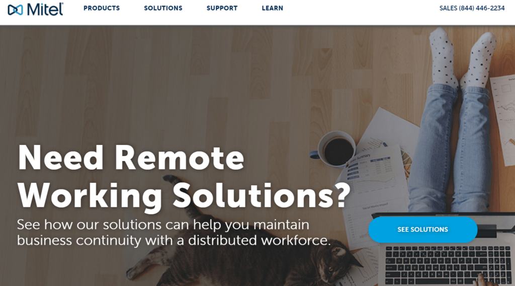 MiVoice Business by Mitel homepage.