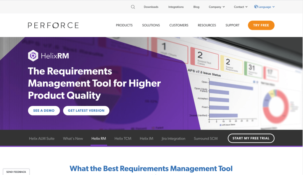 Helix RM requirements management tool see a demo try free homepage.