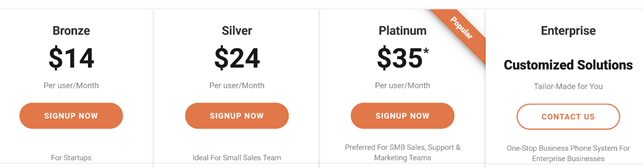 CallHippo pricing page.