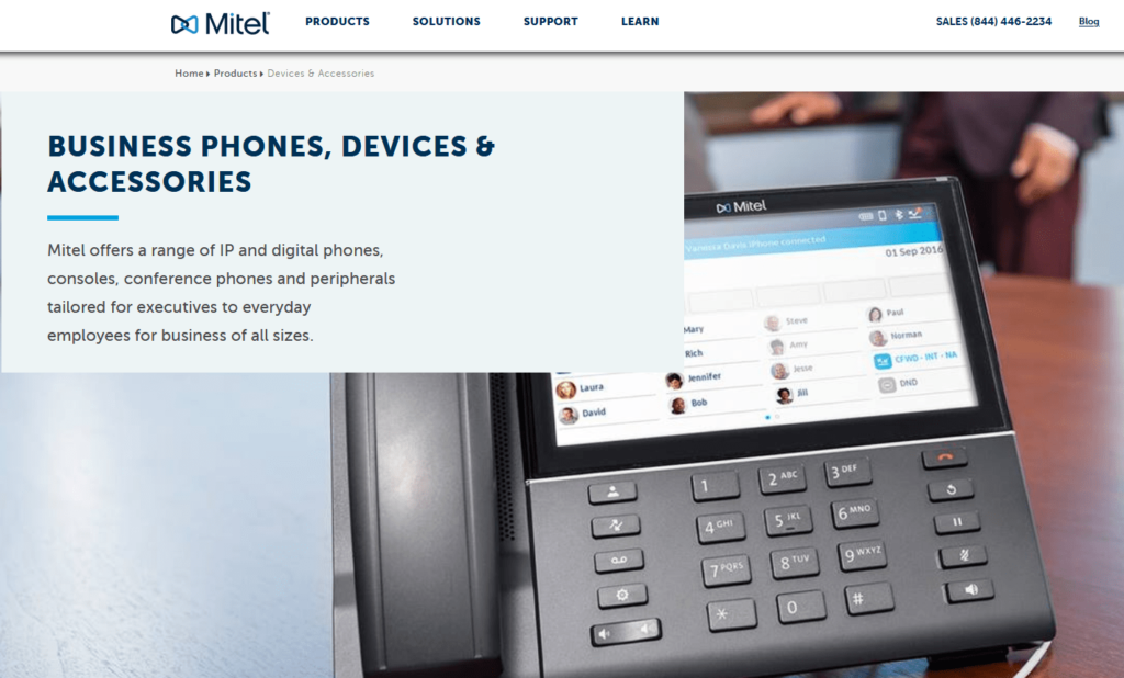 Mitel 5330e IP Phone page.