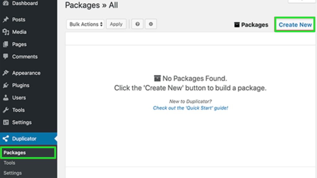 Create a new package example.