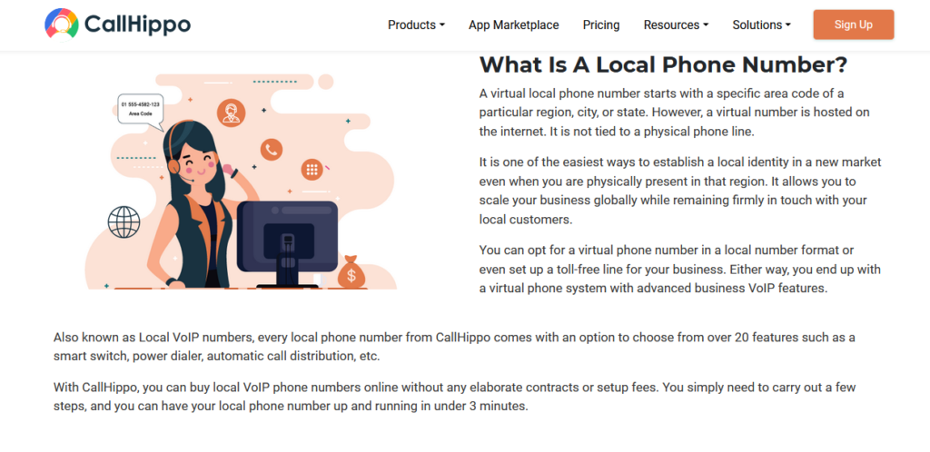 CallHippo phone system homepage.