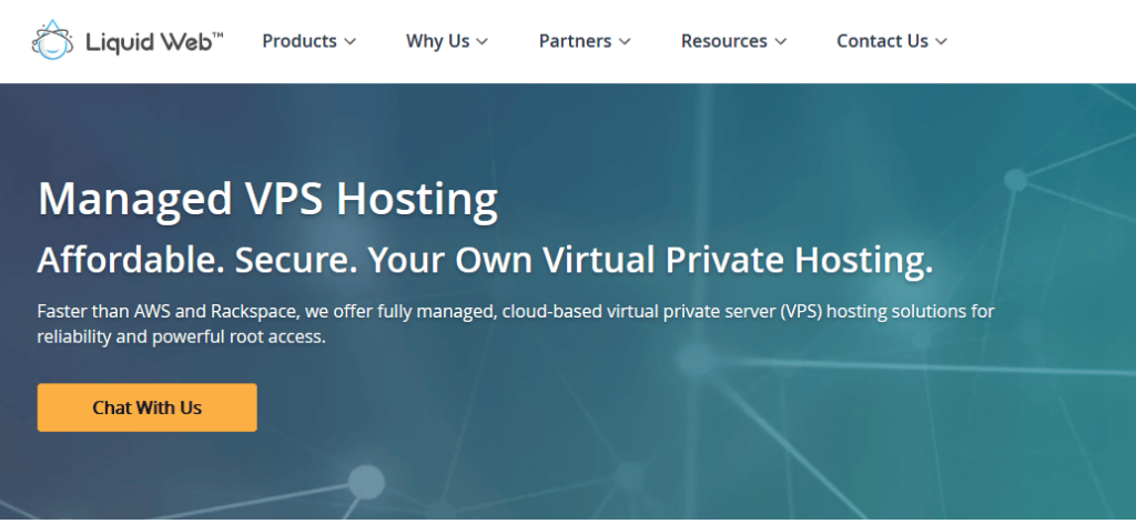LiquidWeb VPS hosting page.