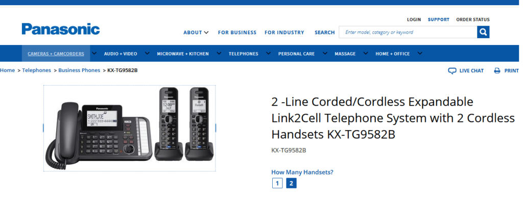 Panasonic KX-TG958 page.