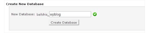 Creating a database in cPanel example.