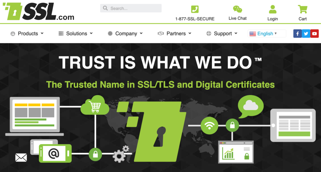 SSL.com homepage.