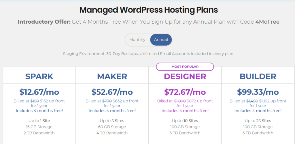 Nexcess pricing page.