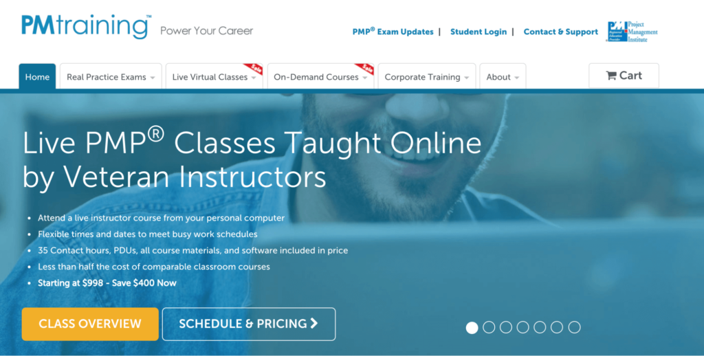 PMTraining homepage.