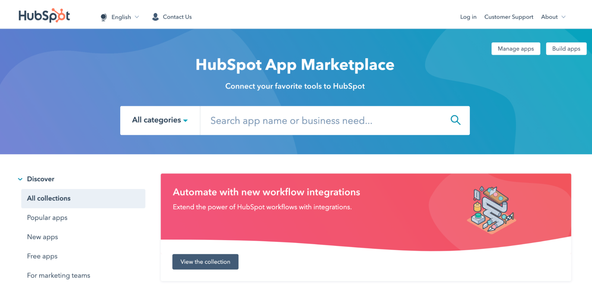 HubSpot CRM software homepage.