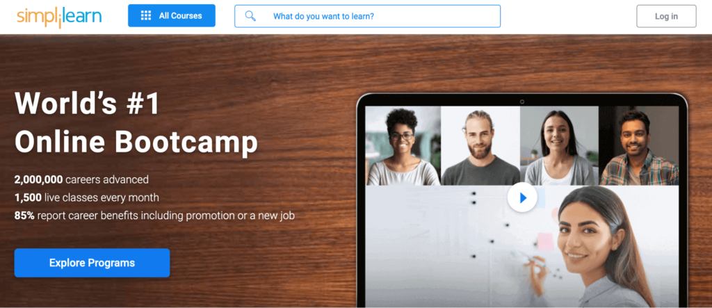 Simplilearn homepage.