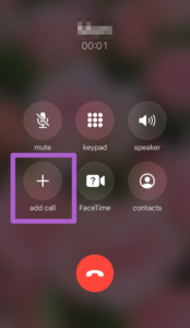 iPhone add call function example