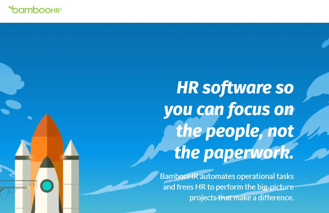 BambooHR HR software homepage.