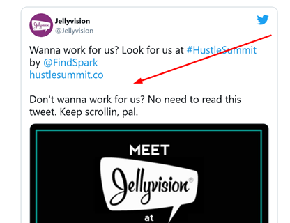 Example of job posting uploaded to Twitter.