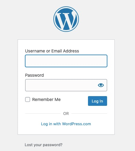 Image of WordPress login screen