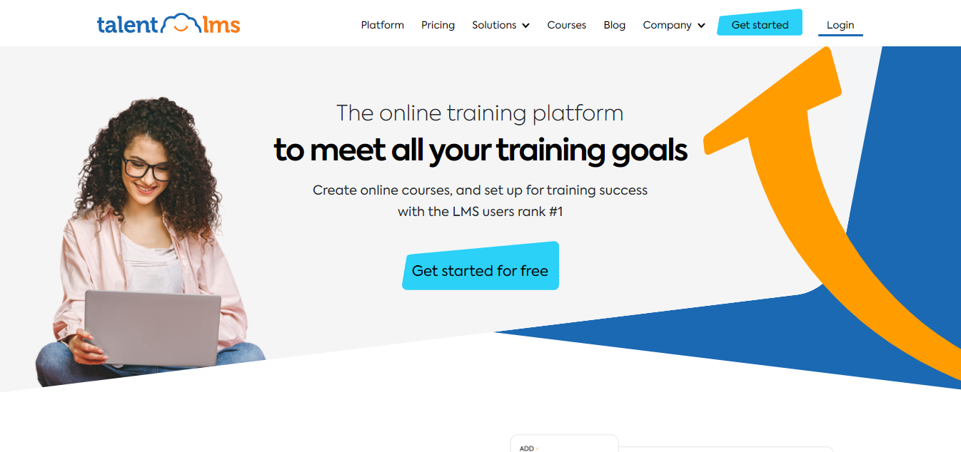 Talent LMS learning management system homepage.