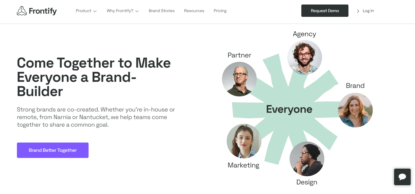 Frontify brand builder homepage.