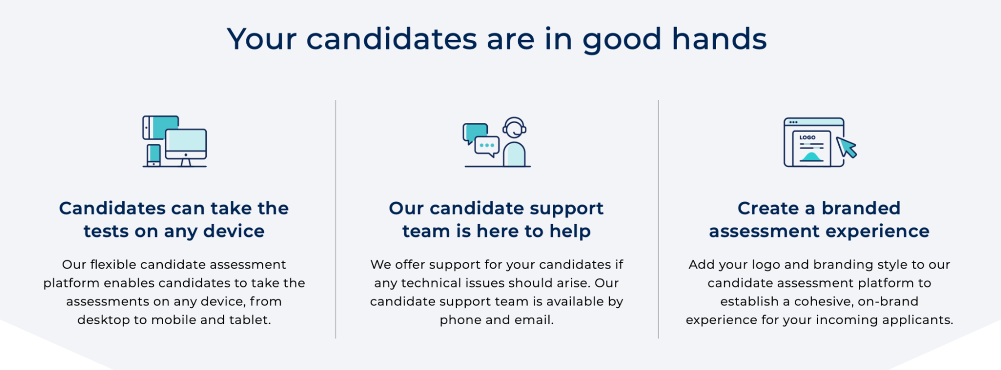 Criteria branded assessment experience for candidates page.