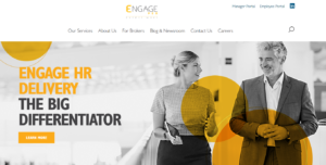 Engage PEO homepage.