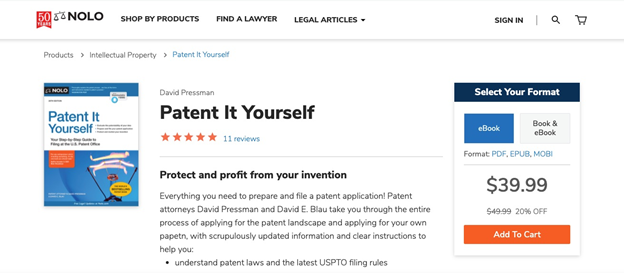 Patent It Yourself, book by Nolo